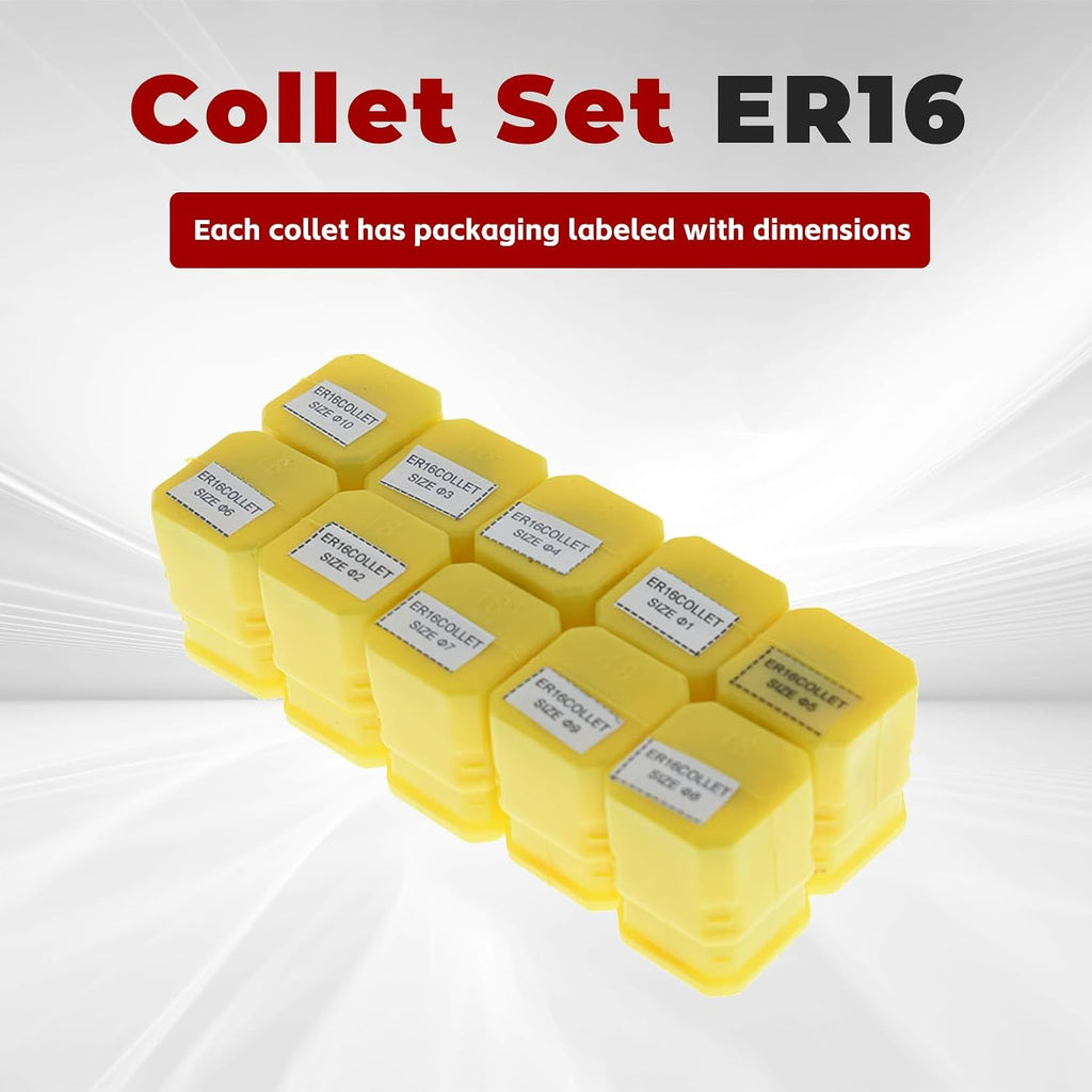 findmall 10Pcs ER16 Accuracy Spring Collet Set 1-10mm