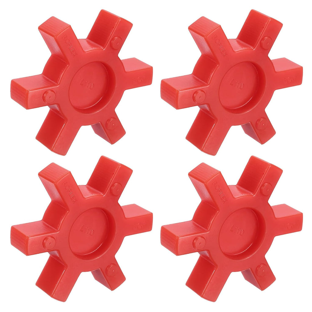 uxcell 4pcs L110 Jaw Coupling Insert, Urethane Flexible Solid Type, Red