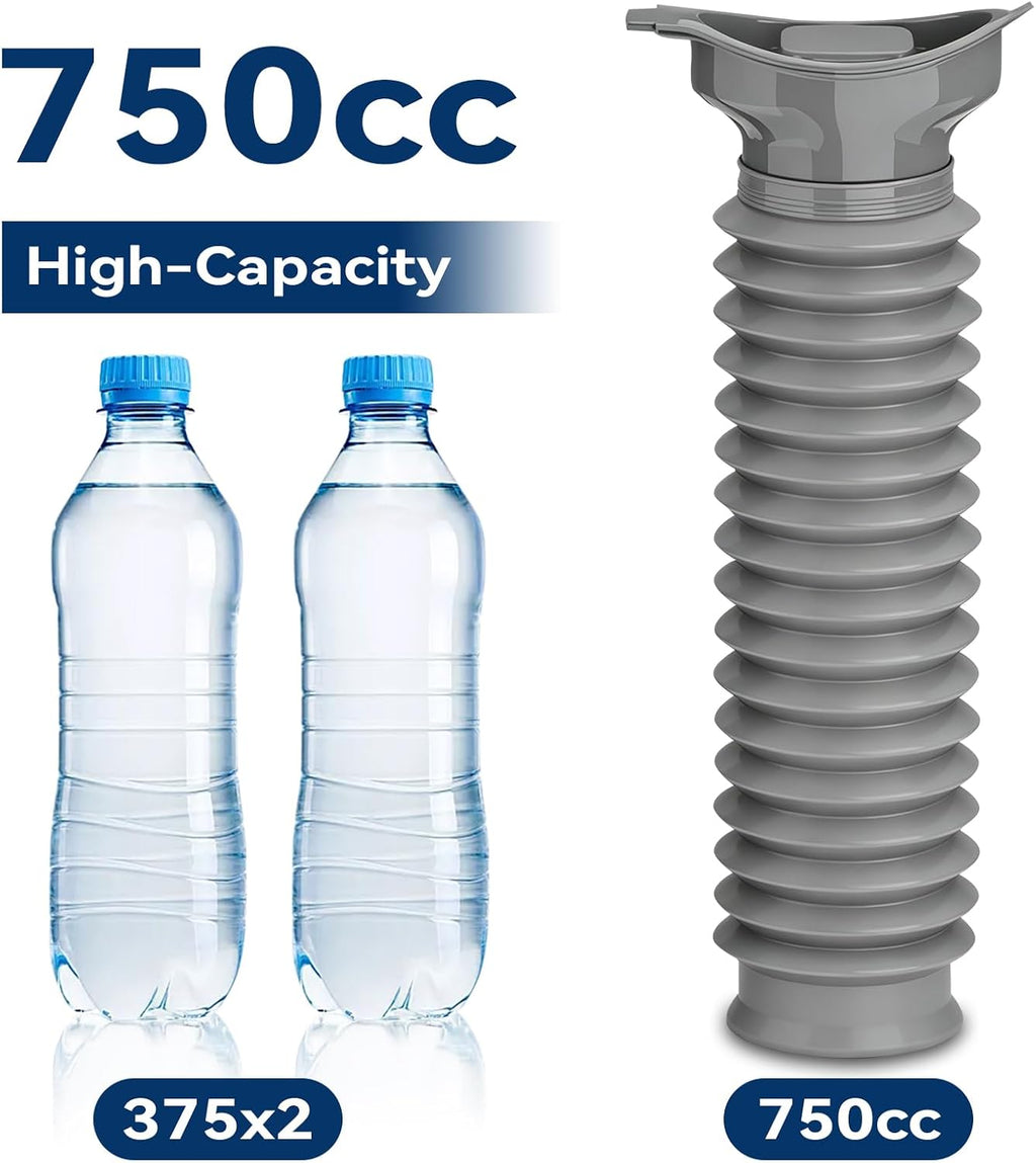 Pee Bottles for Men, Adjustable Emergency Urinal 750ml, Car Pee Bottle for Men and Women, Portable Toilet for Car