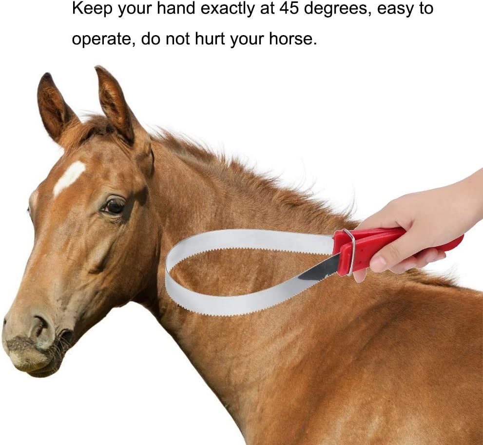 Horse Shedder Scraper Stainless Steel Horse Sweat Scraper Metal Animal Equine Sweat Scraper Shedder Horse Grooming