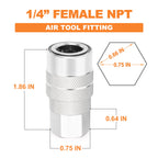 GASHER 12PCS 1/4-Inch Female Industrial Coupler,1/4 Basic Flow Quick Connect Air Coupler