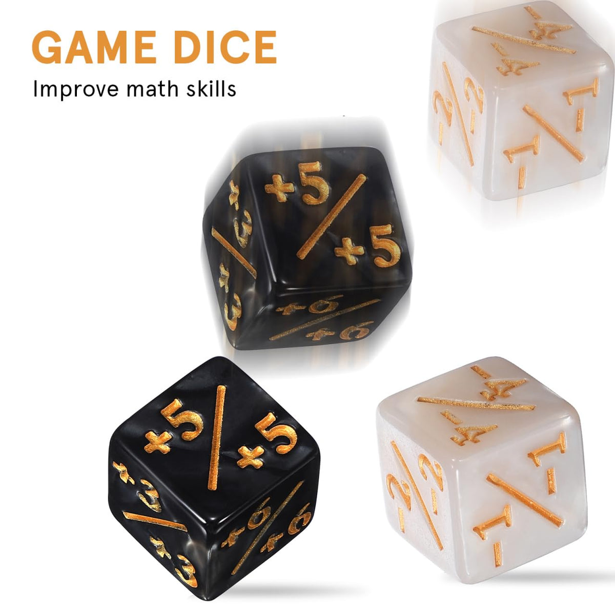 48Pcs +1/-1 Token Dice Counter, 0.63in D6 Minus and Plus Dice Set