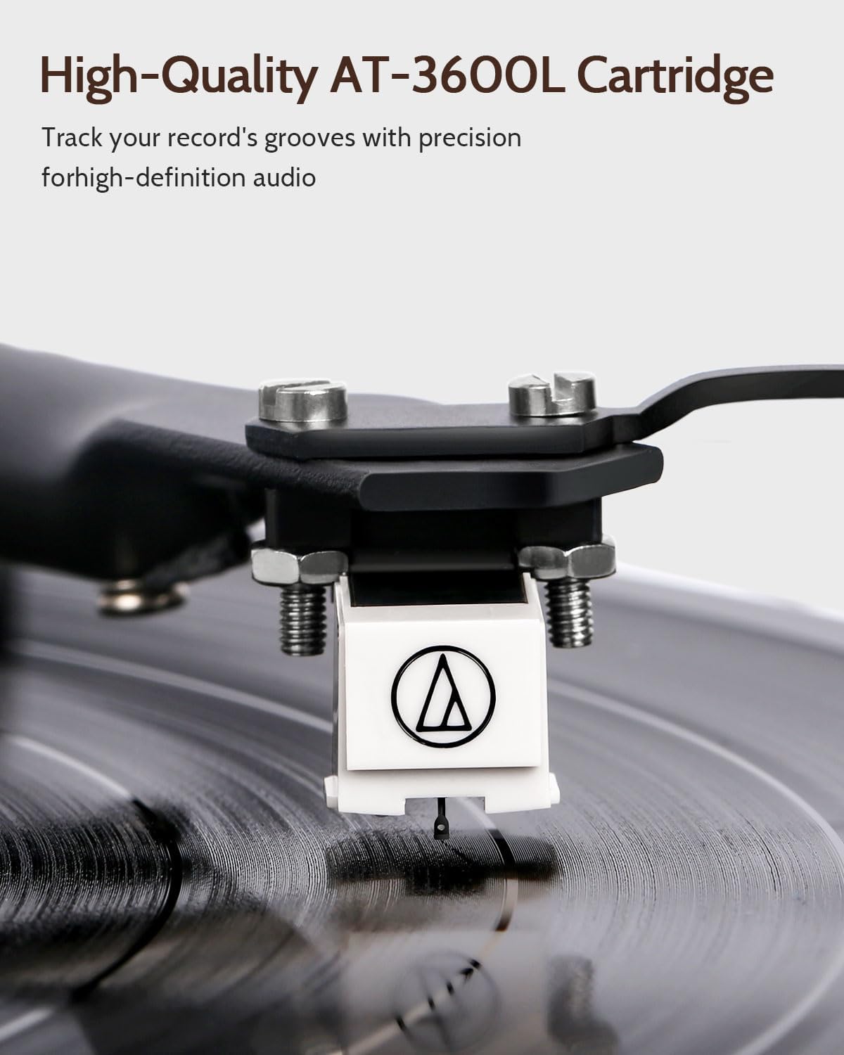 1 BY ONE Bluetooth Turntable HiFi System with 36 Watt Bookshelf Speakers | Patend Designed Vinyl Record Player with