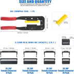 Glarks Professional IDC Crimp Tool with 48Pcs 2.54mm Pitch Dual Rows IDC Sockets 10 16 20 26 Pin Female Header+ Wire Rainbow Color Flat Ribbon IDC Wire Cable