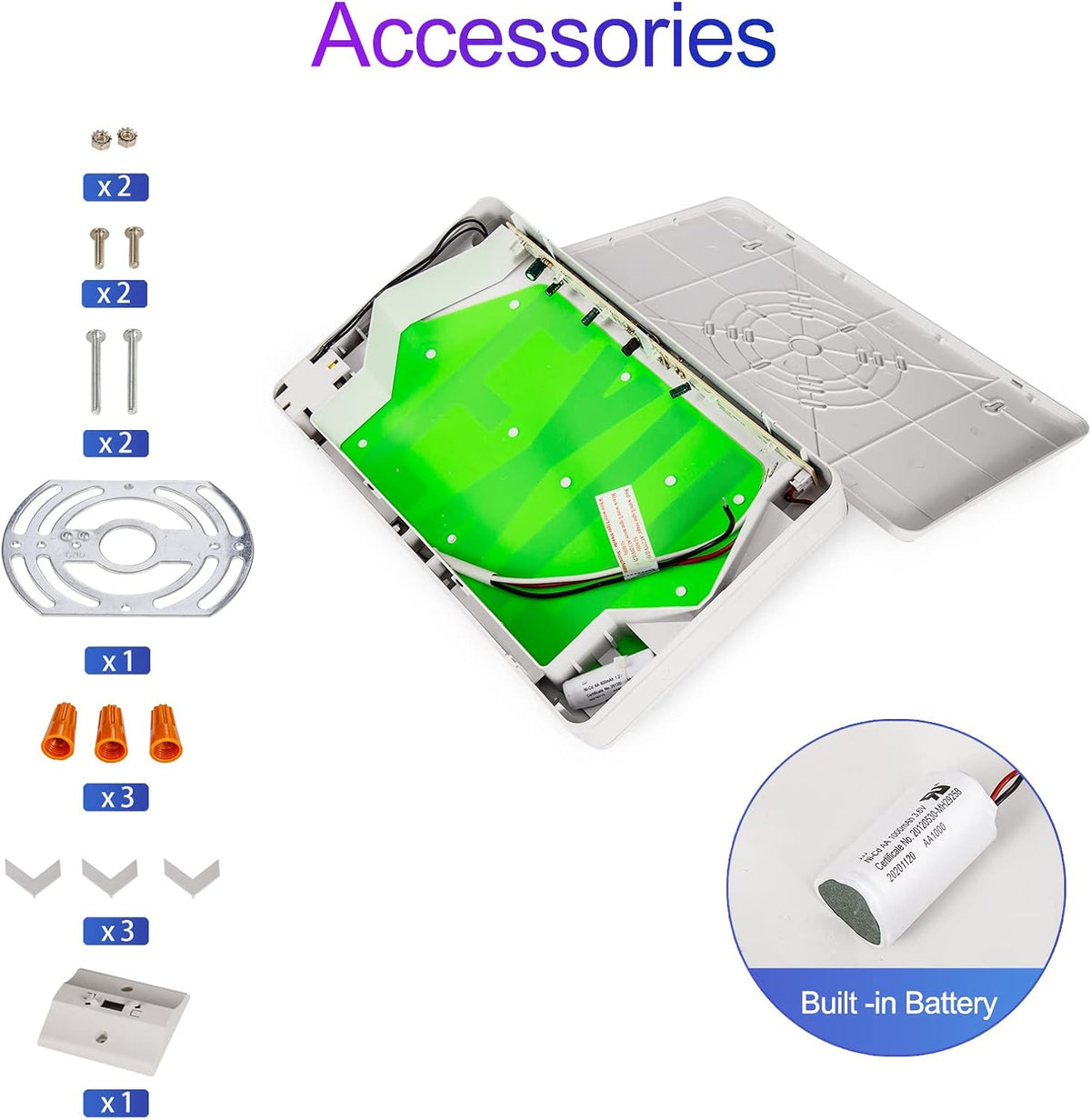 Green Exit Sign, LED Emergency Exit Light with Battery Backup, UL Listed, AC 120/277V, Hardwired Exit Signs with