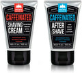 Caffeinated Shaving Cream & Aftershave Set - Shave Kit for Men - Antioxidant + Caffeine Enriched Shave Cream +
