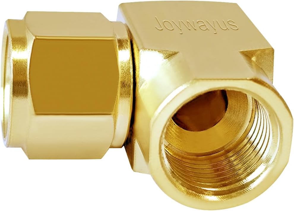 Joywayus 2 Pack Brass 3/8" Flare Swivel Female Tube Elbow Fitting