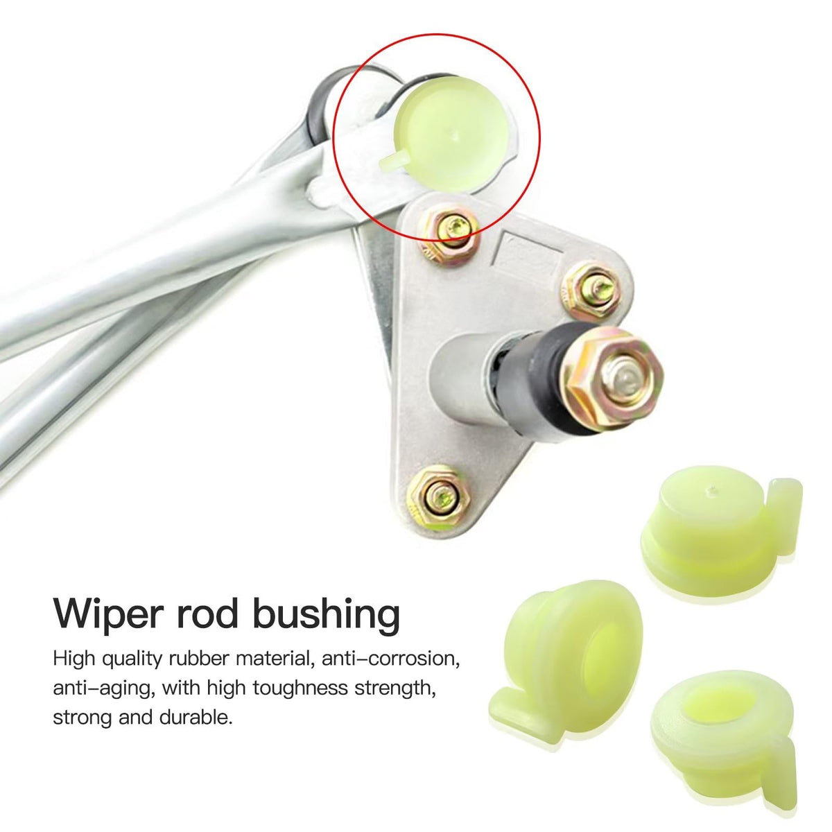 10x Nylon Front Windshield Wiper Linkage Arm Bushing Cap Replacement For Dodge