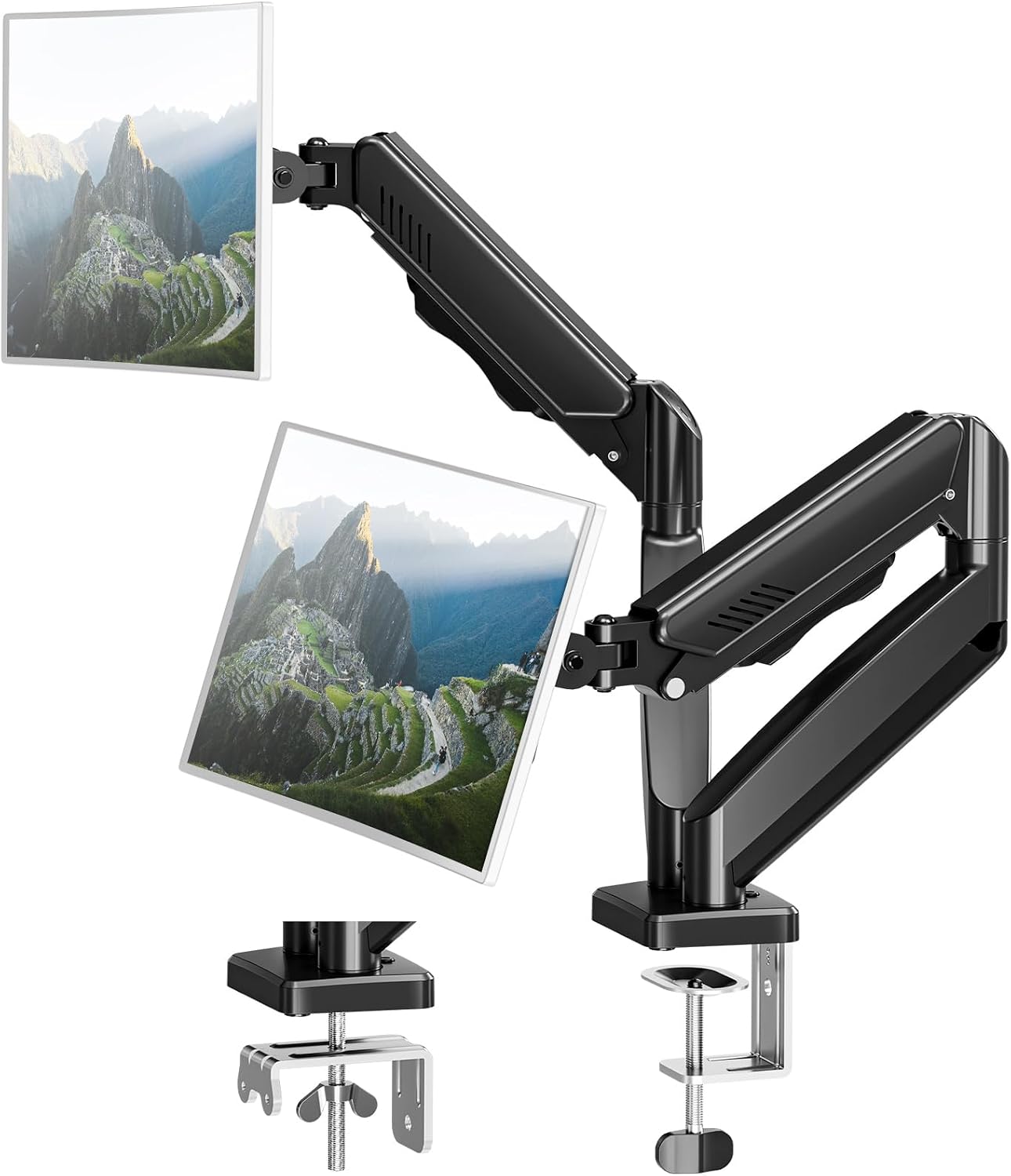 Dual Monitor Arm Desk Mount Fits Max 32 inch Screens, Holds 4.4 to 19.8lbs | Display VESA Mount, Adjustable Double