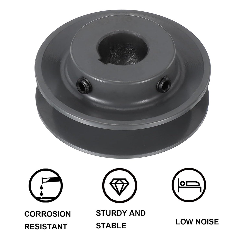 uxcell BK30-7/8 V-Belt Sheave 7/8" Bore, 3.15" OD, Single Groove Web Sheave