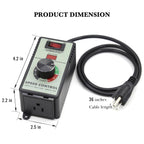 ZOWZEA AC Motor Variable Speed Controller 120V 15A 4000W with Overload Protection Switch