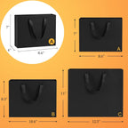 Gift Bags with Handles 8.6x4x7 Inch Small Black 25 Pack