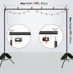 Heavy Duty Backdrop Stand 10×8ft - 7 Optional Widths, Easy Setup