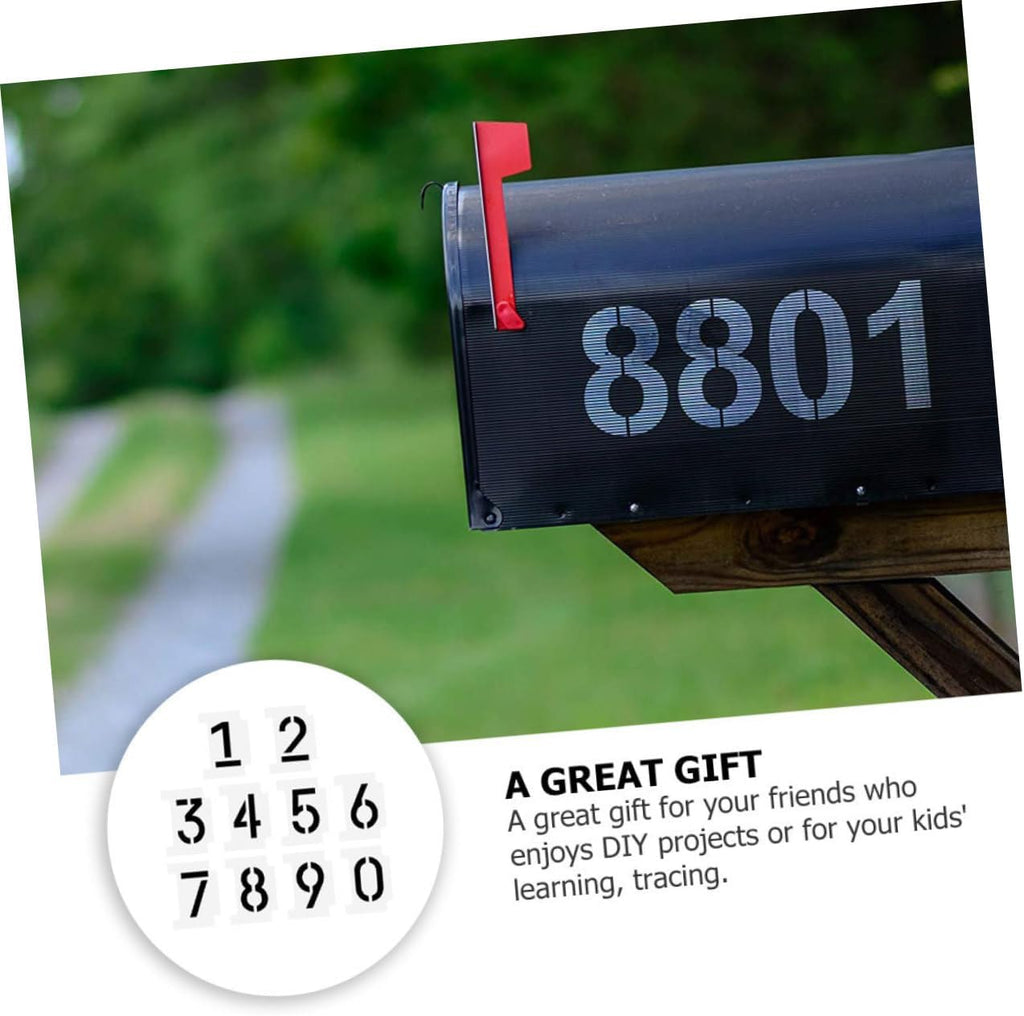 2 Sets Reusable Number Stencils for Painting Mailbox Address and Outdoor Signs Durable DIY Curb Stencil Kit with