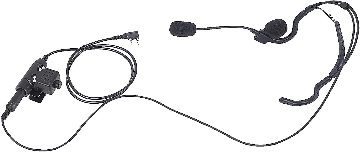 Walkie Talkie Earpiece Behind The Head Over Ear Radio Headset Headphone with Boom Mic U94 PTT Compatible for Baofeng