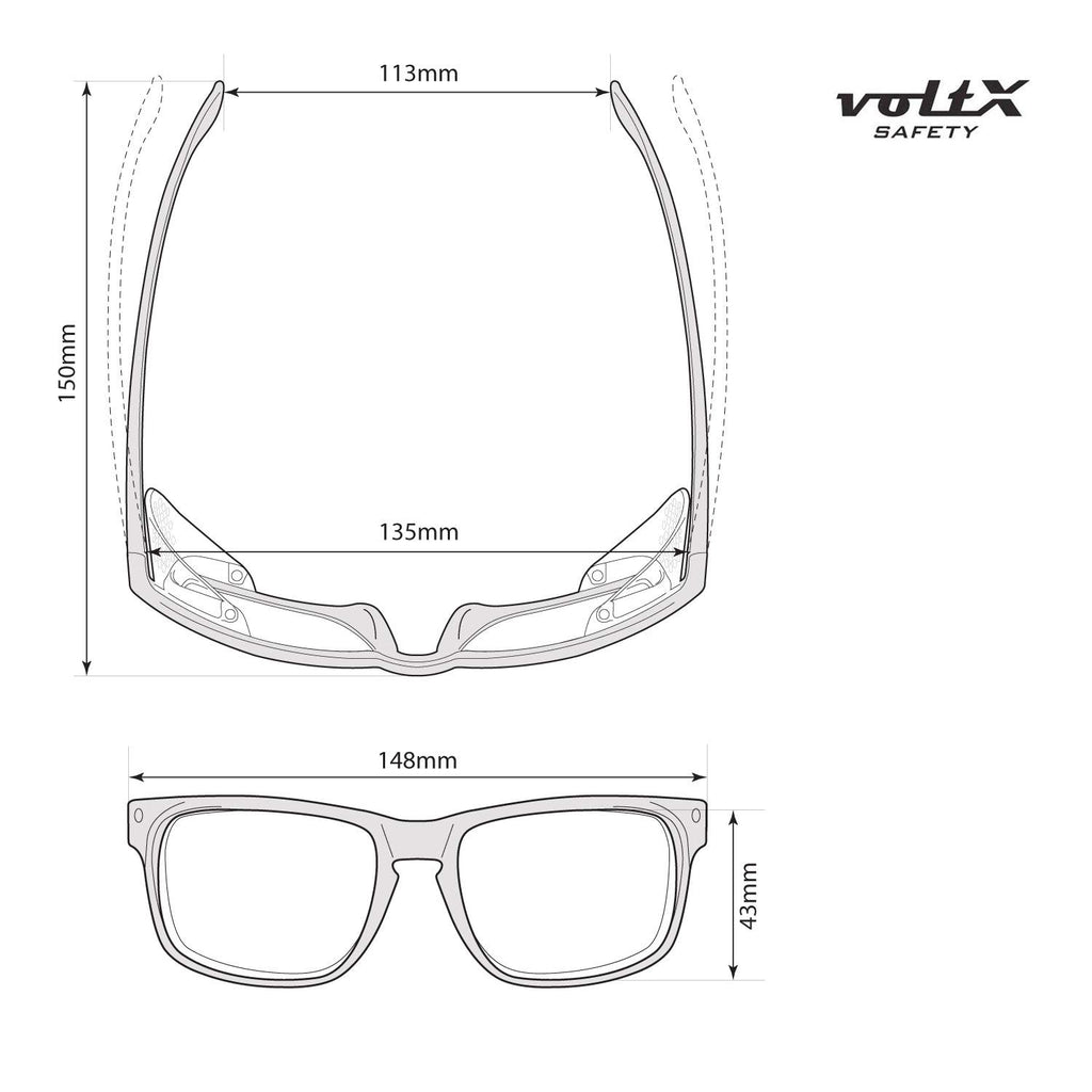 CRYSTAL Clear Full Lens Reading Safety Glasses +2.0 Dioptre