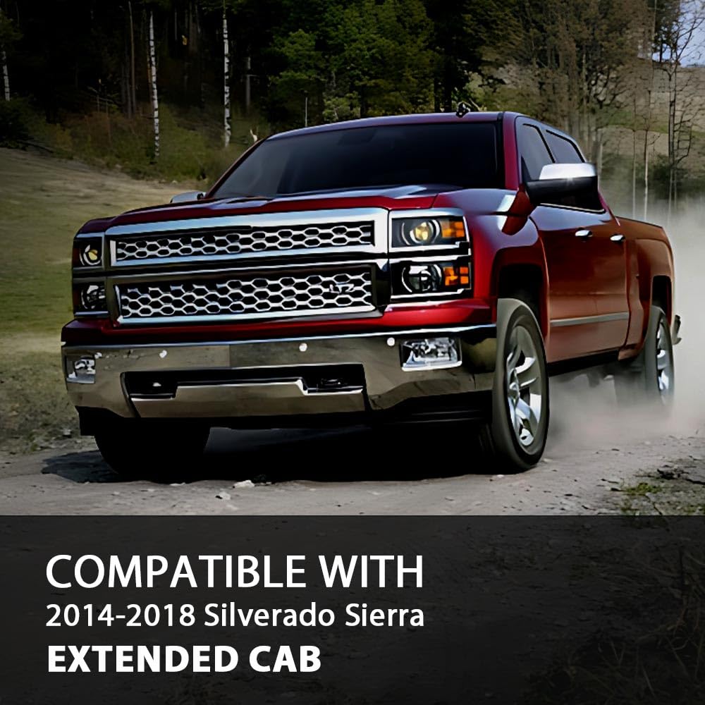 DOTCOM Rocker Panels Fit Chevy Silverado/GMC Sierra Extended Cab 2014-2018