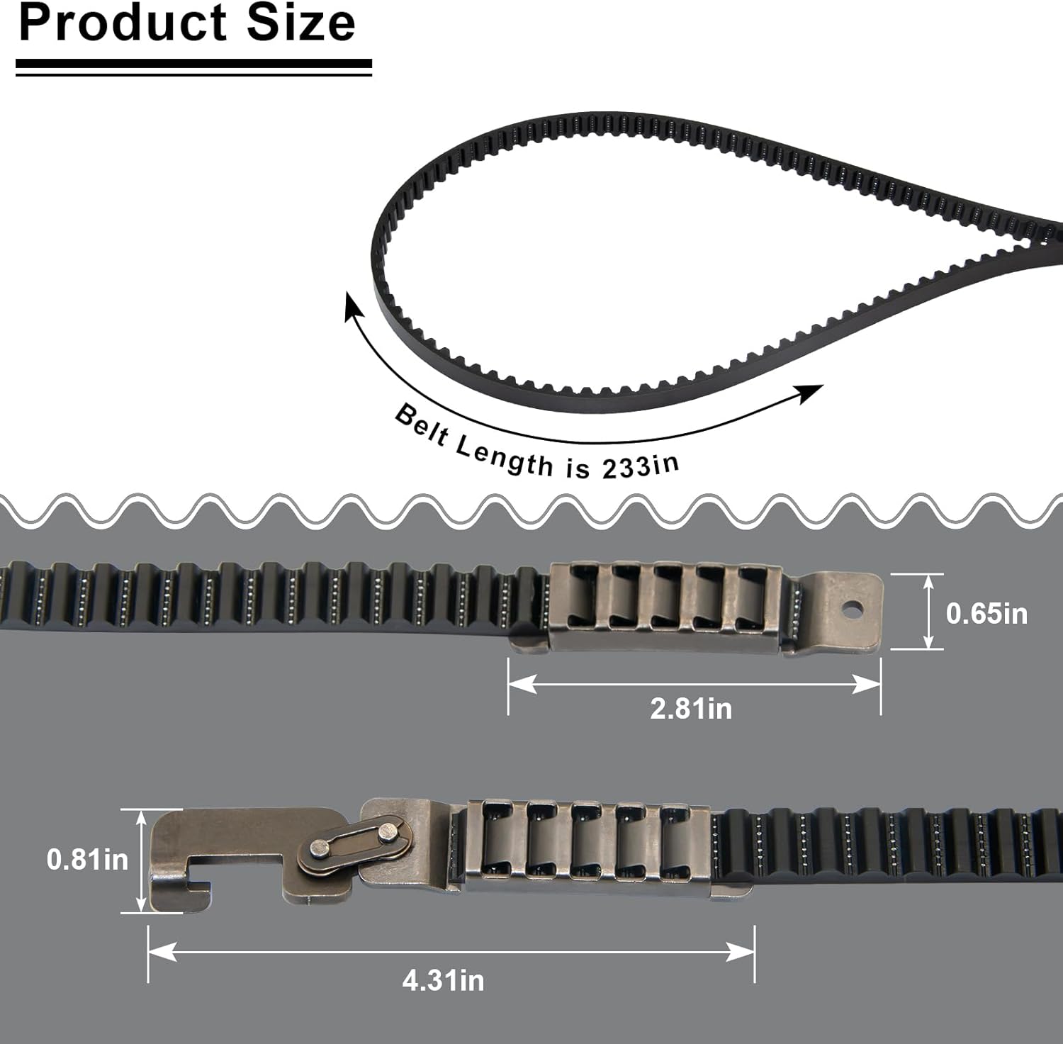 Upgraded 41A5434-11A Drive Belt 233 Inches for 7FT Garage Door Opener