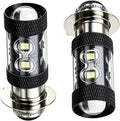 DSkoiph 2x H6m 100W LED Super White HeadLight Bulbs Fit For Honda TRX 250 300 400 450 700