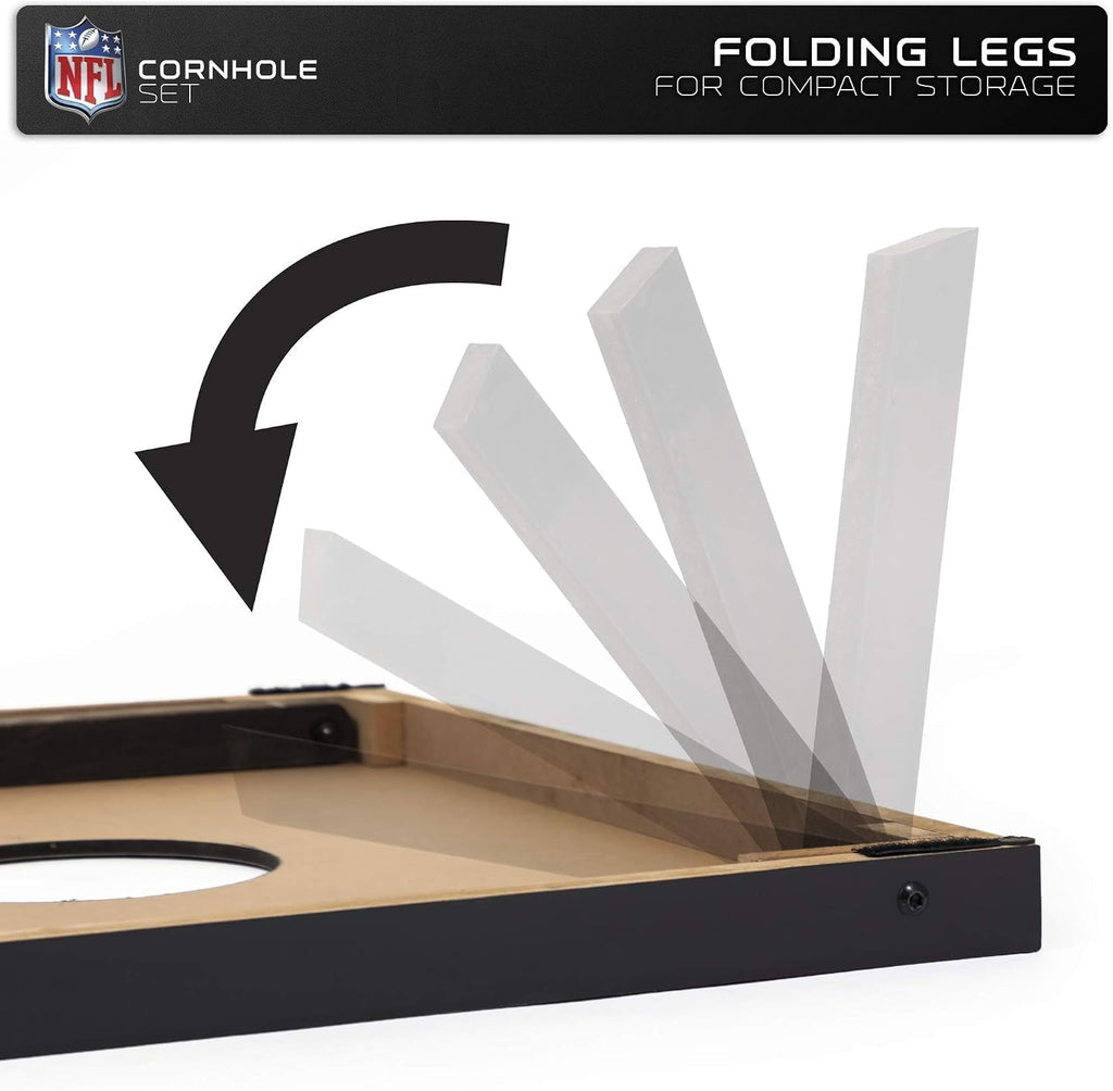 2' x 3' MDF Cornhole Set, 2 Boards & 8 Bean Bags | Officially Licensed NFL Product, Gifts for Men, 2-4 Players