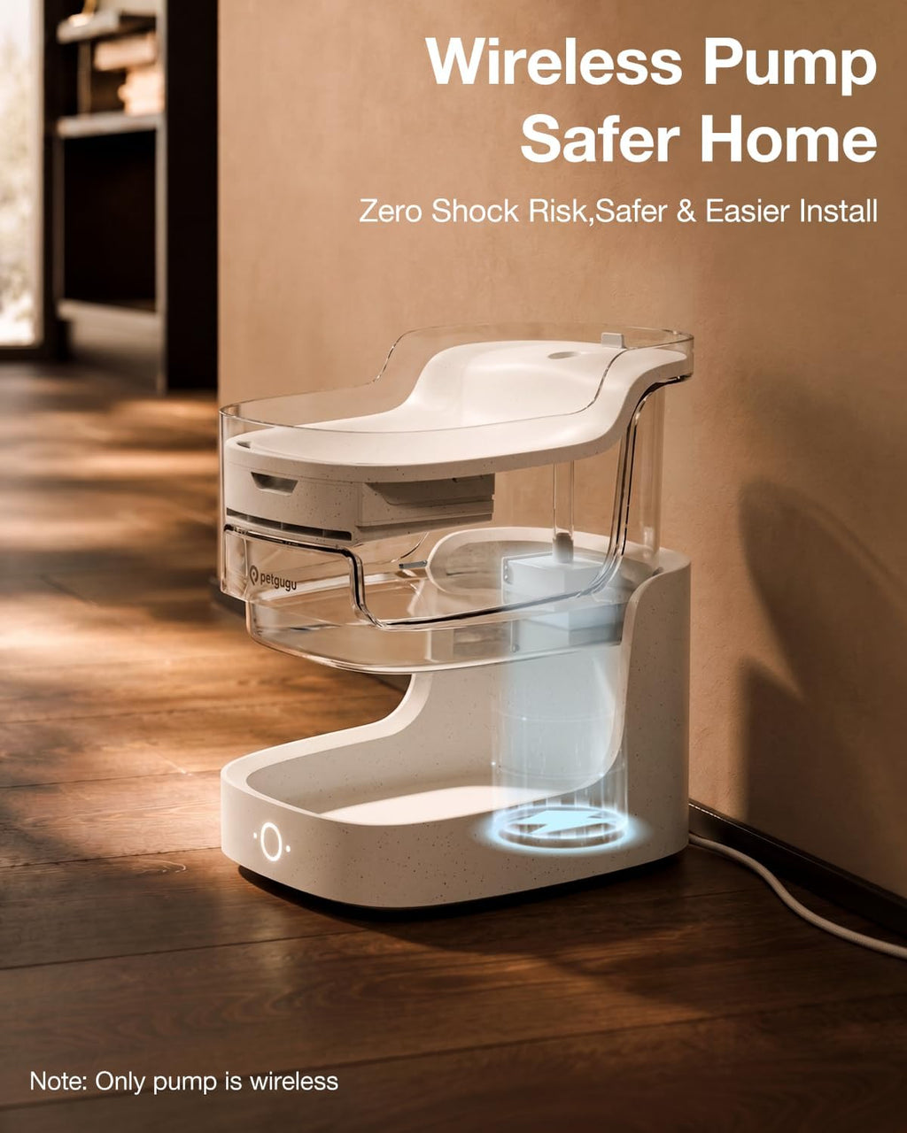 AI Cat Water Fountain with App, 2L Motion Activated Pet Water Fountain, Automatic Pet Water Dispenser Ultra Quiet