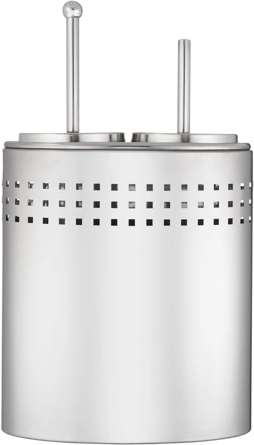 Toilet Brush and Plunger Set with Holder, Modern Chrome Bathroom Accessories Toilet Plunger and Toilet Bowl Brush Combo