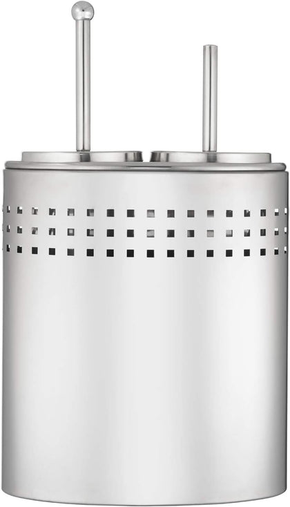 Toilet Brush and Plunger Set with Holder, Modern Chrome Bathroom Accessories Toilet Plunger and Toilet Bowl Brush Combo