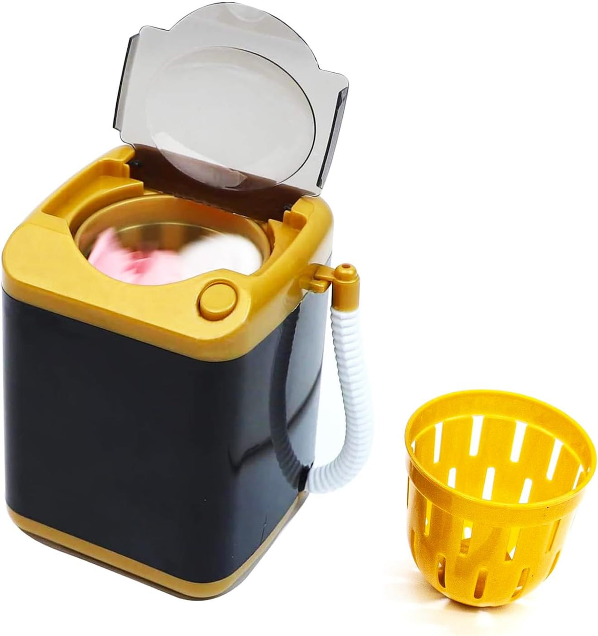 Makeup Brush Sponge Washing Machine Cleaner Device Plastic Automatic Cleaning (Black, Comes with Bucket)