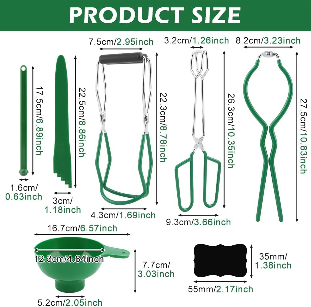 Canning Supplies Essentials Set, Canning Supplies Starter Kit, 7 Piece Set Includes Jar Lifter, Food Tong Jar Wrench