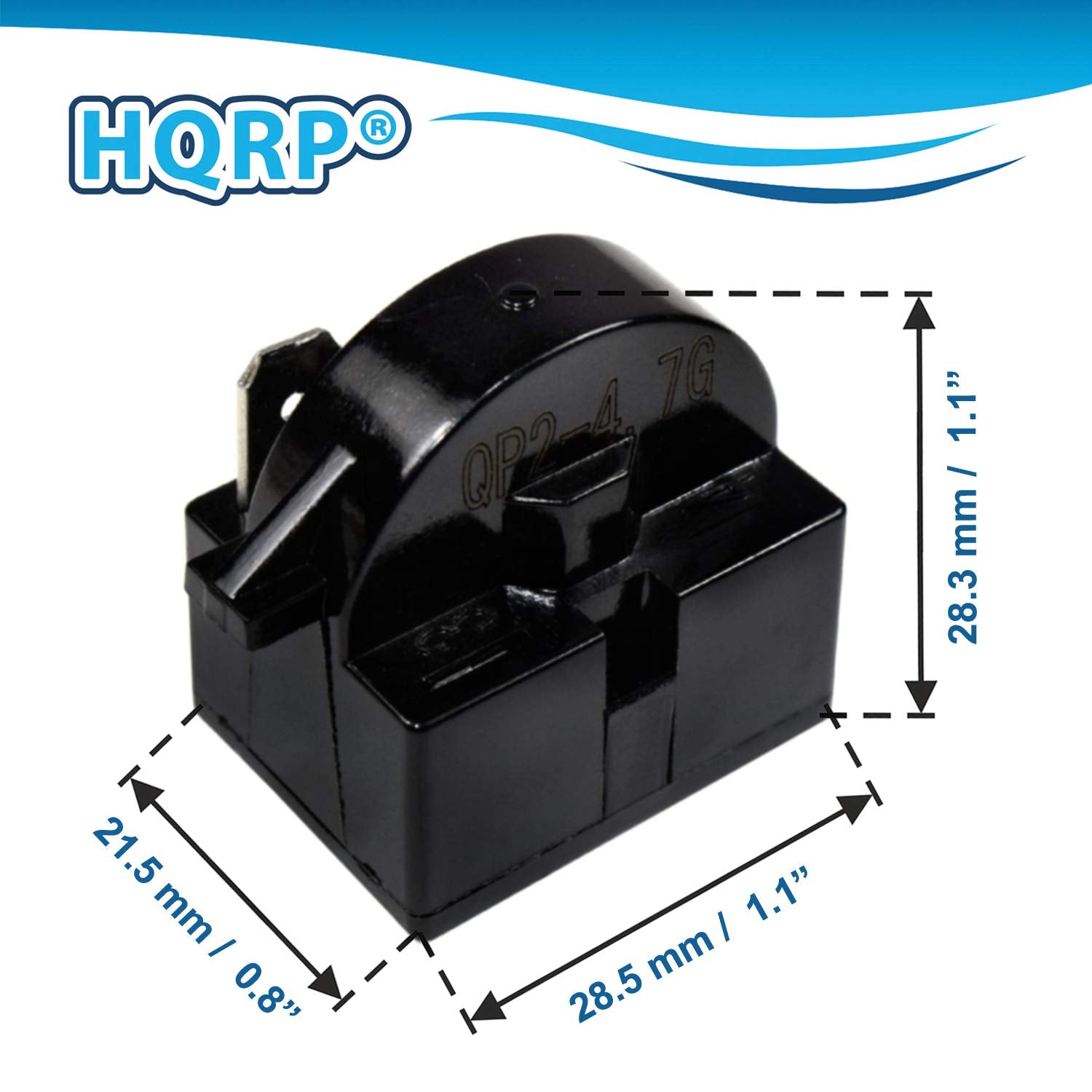 Compressor 4.7 Ohm 1-Pin PTC Starter/Start Relay and Overload Kit Compatible with Mini Fridges, Compact