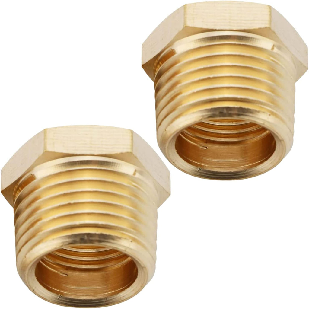 2PCS 1/2" x 1/4" Brass Reducer Hex Bushing by CX WONDERLAND