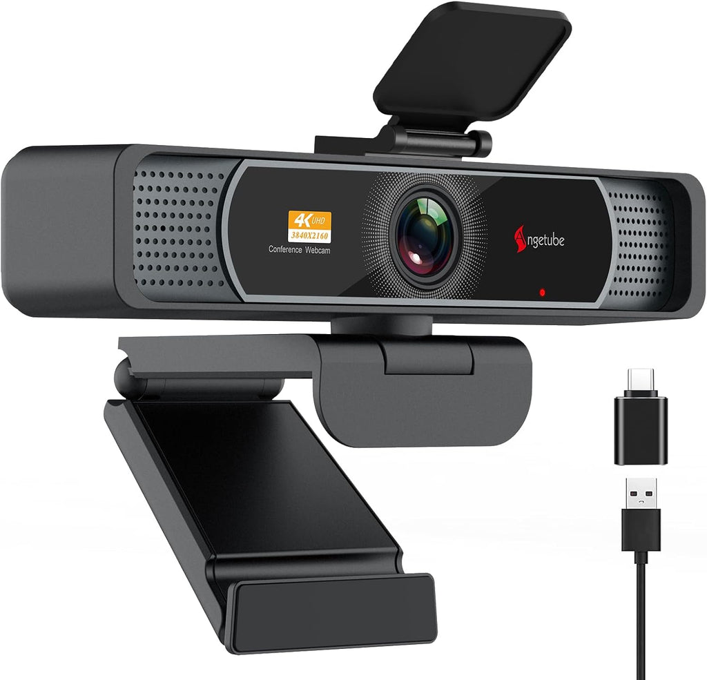 Wide Angle 4K Webcam for PC, 120° FOV Video Conference Web Camera | PDAF Autofocus, 2 Noise-Cancelling Mics
