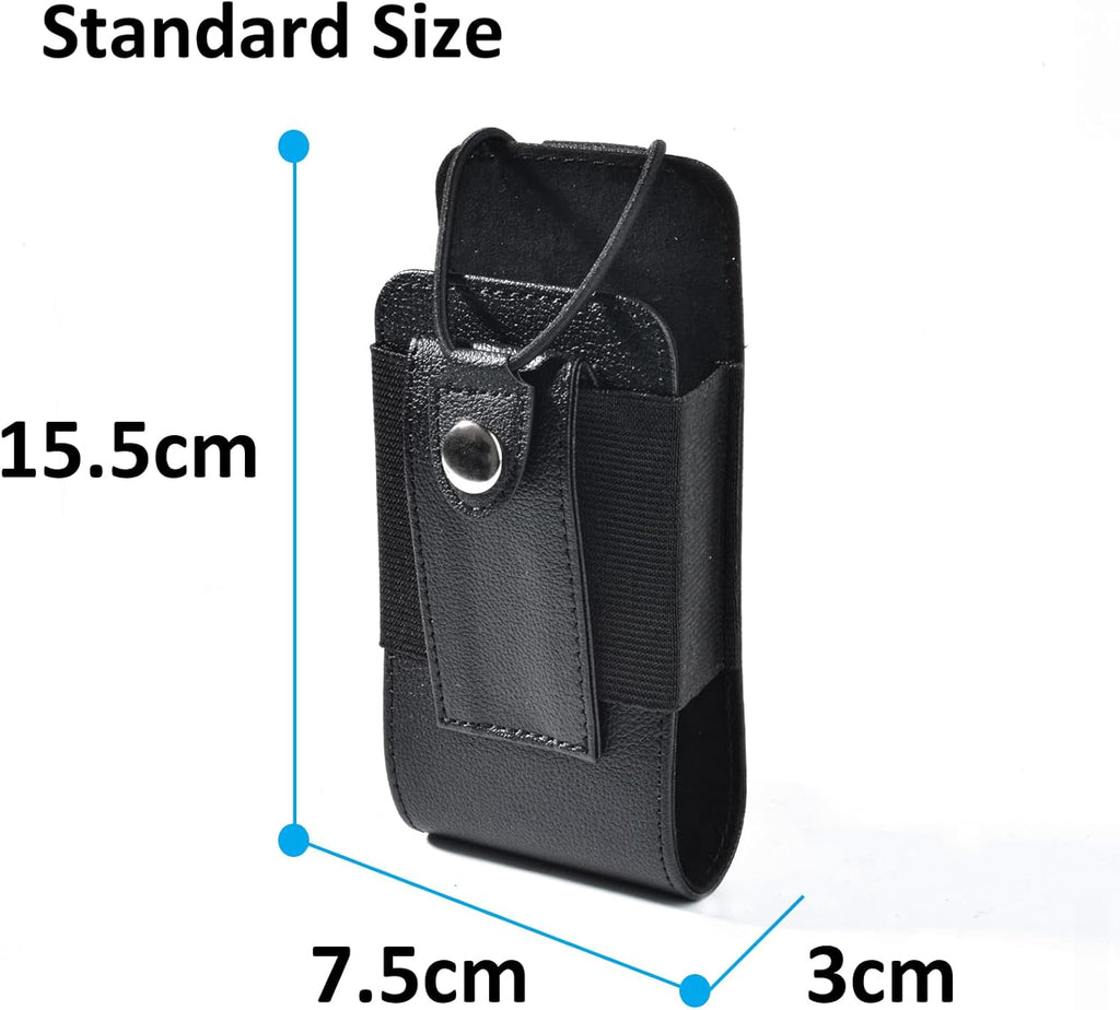 Universal Radio Holster, Tactical Leather Pouch with Back Clip Fit Belt or Bag for BaoFeng Quansheng Retevis Yaesu