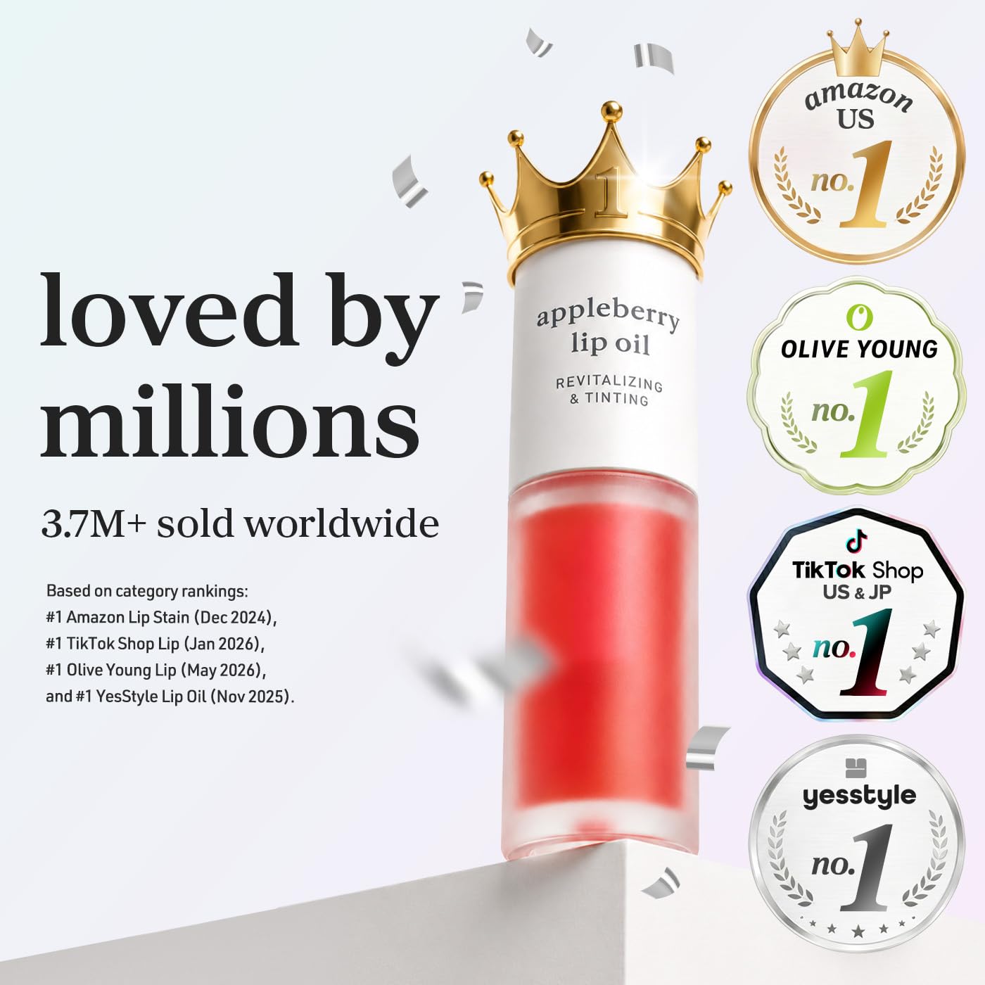 Korean Lip Oil Set - Appleberry & Appleplum - Plumping Tinted Gloss | 24HR Hydration, Moisturizing Lip Oil, Natural