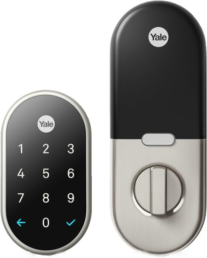 Nest x Yale Lock - Tamper-Proof Smart Lock for Keyless Entry - Keypad Deadbolt Lock for Front Door - Satin Nickel