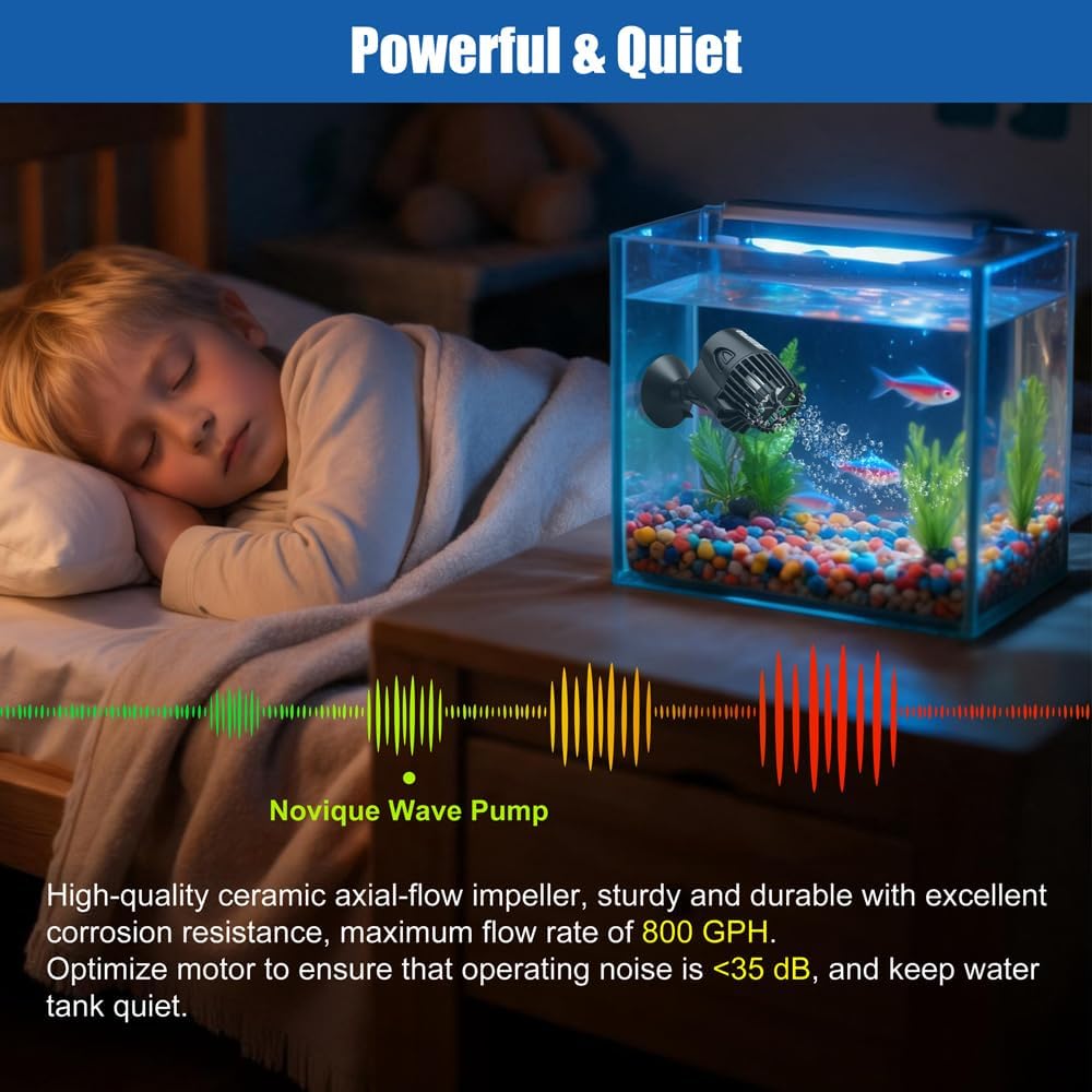 3W Aquarium Circulation Pump Mini Fish Tank Wave Maker Submersible Powerhead Quiet Water Pump With Suction Cups