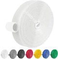 Hook and Loop Tape 32FT Reusable Fastening Tape Cable Ties Double-Sided Hook-and-Loop Cable Management Tie (White, 1IN)