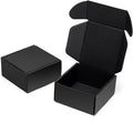 Small Shipping Boxes 4x4x2 Inch 25 Pack Black Corrugated Cardboard