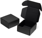 Small Shipping Boxes 4x4x2 Inch 25 Pack Black Corrugated Cardboard