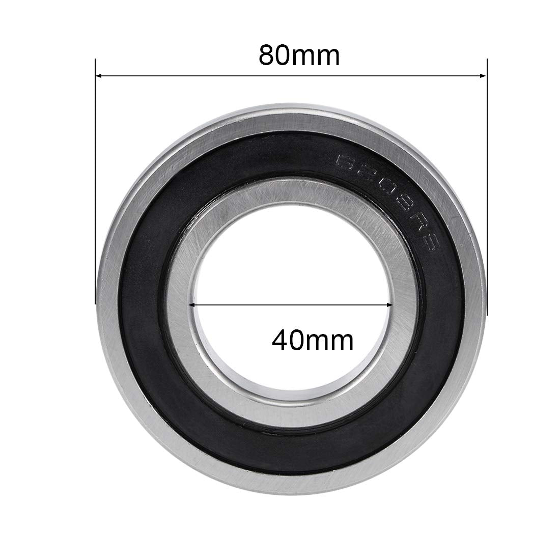 uxcell 6208-2RS Deep Groove Ball Bearings Z2 40mm X 80mm X 18mm Double Shielded Carbon Steel 2pcs