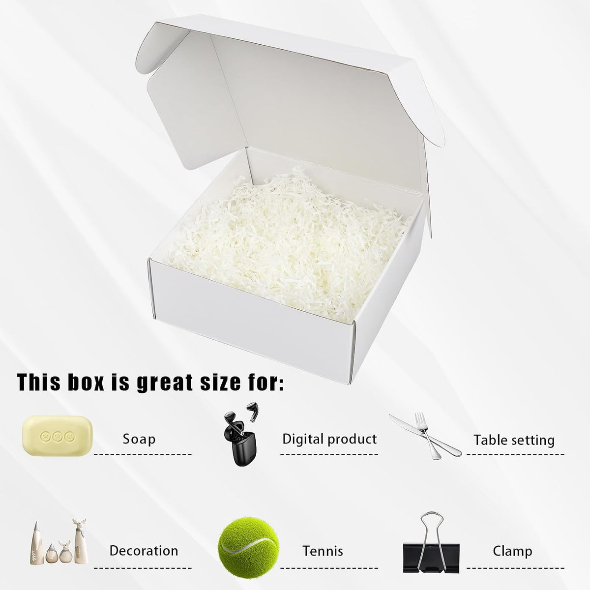 8x8x3 Shipping Boxes, 30 Pack White Mailer Boxes for Small Business, Medium Corrugated Cardboard Boxes for Mailing &