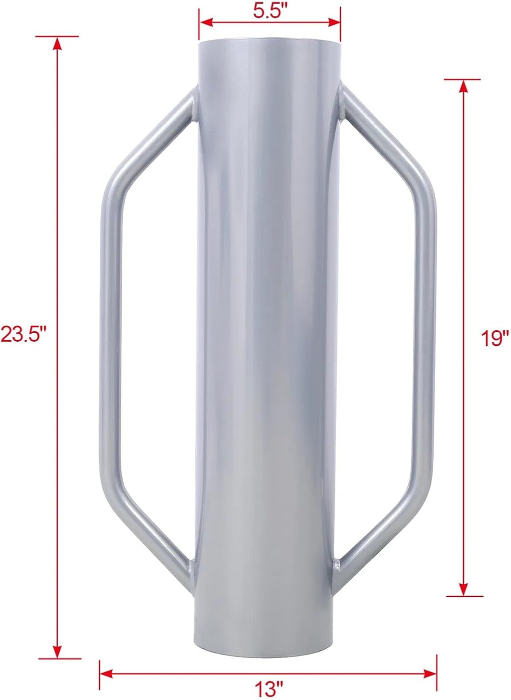 Heavy Duty Metal Fence Post Driver, 30 lb T Post Pounder with Handle, Steel Construction, Grey, 23.5 x 13 x 5.5 Inches
