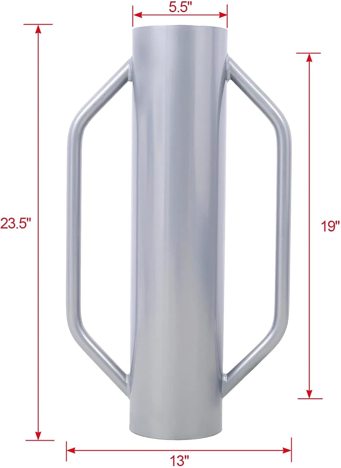 Heavy Duty Metal Fence Post Driver, 30 lb T Post Pounder with Handle, Steel Construction, Grey, 23.5 x 13 x 5.5 Inches