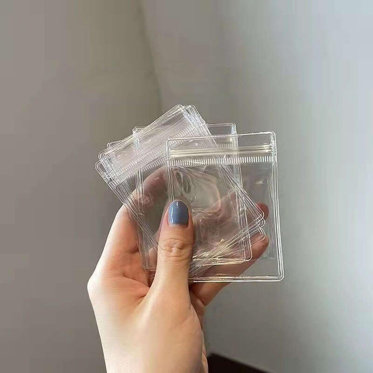 Small Plastic Bags, 100 Pcs Mini Baggies, Clear Plastic Jewelry Thick Self Sealing PVC Bags, Resealable Poly Baggies