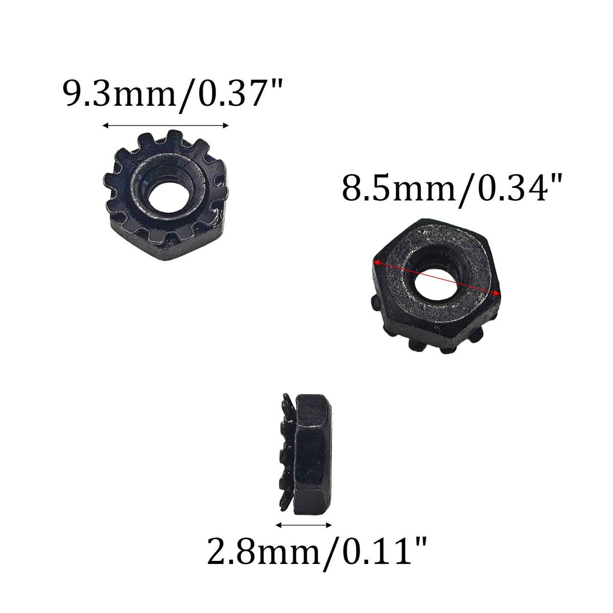 dosamll 50Pcs #8-32 Lock Nuts Stainless Steel K-Lock with Washer (Black)