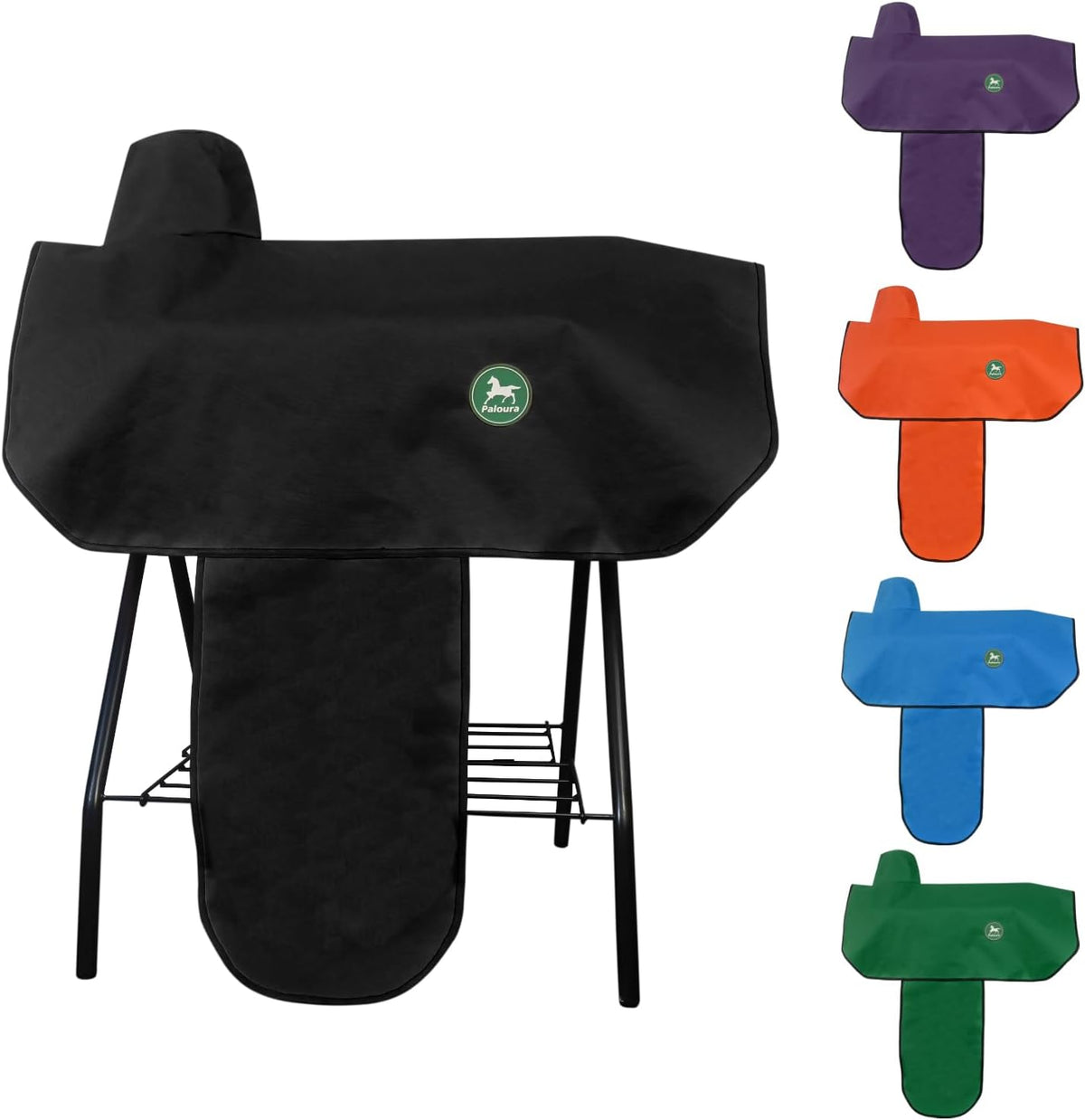 Western Saddle Cover with 6 Elastic Straps（Black）