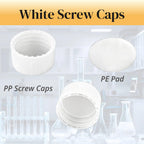 100 Pack 20ml Clear Glass Sample Vials, 24-400 White Screw Cap with PE Liners, Type I Class A 3.3 Borosilicate Glass
