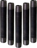 Everflow NPBL1112-5 Steel Nipple Pipe Fitting, Threaded Schedule 40, 1-1/4 In. x 12 In. (Pack Of 5)