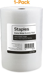 Extra-Wide Bubble Cushioning Roll, 3/16 In, 24x175 Ft