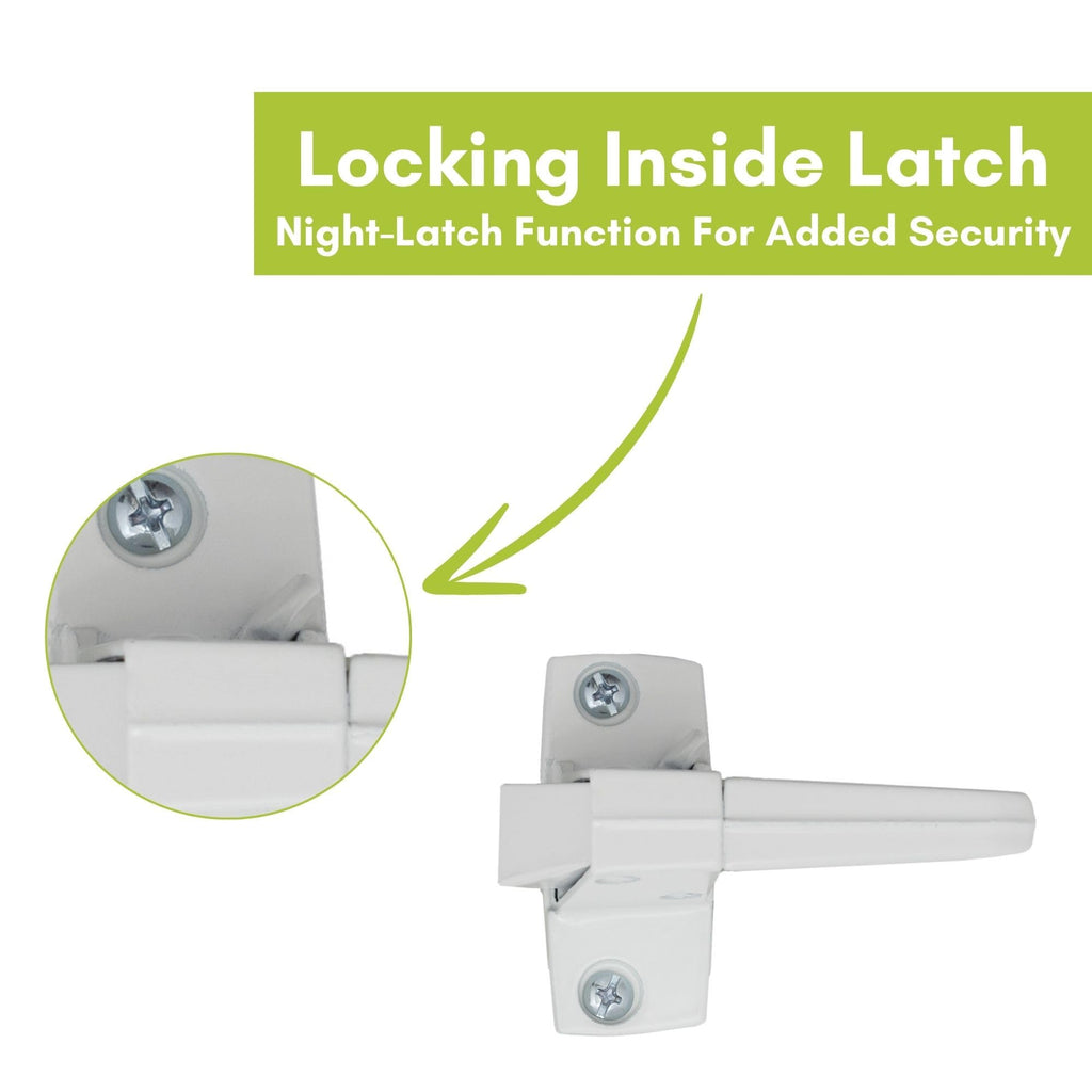 Model 910 Classic Push Button Handle with Latch for Storm Door and Screen Door, White